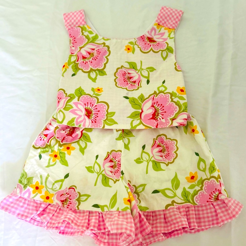 Floral Pink and Green Kids Matching Set